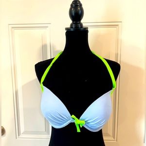 Victoria’s Secret | Two Tone Baby Blue and Lime Green Bikini Top Size 36D (189)